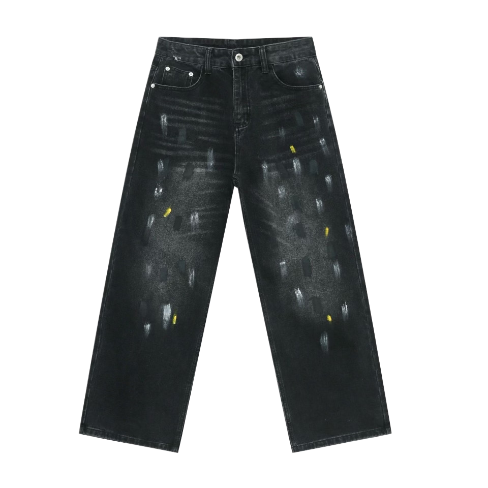 Printed Black Denim