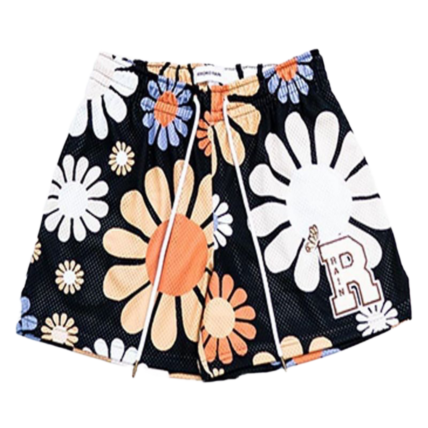 Floral Black Mesh Short