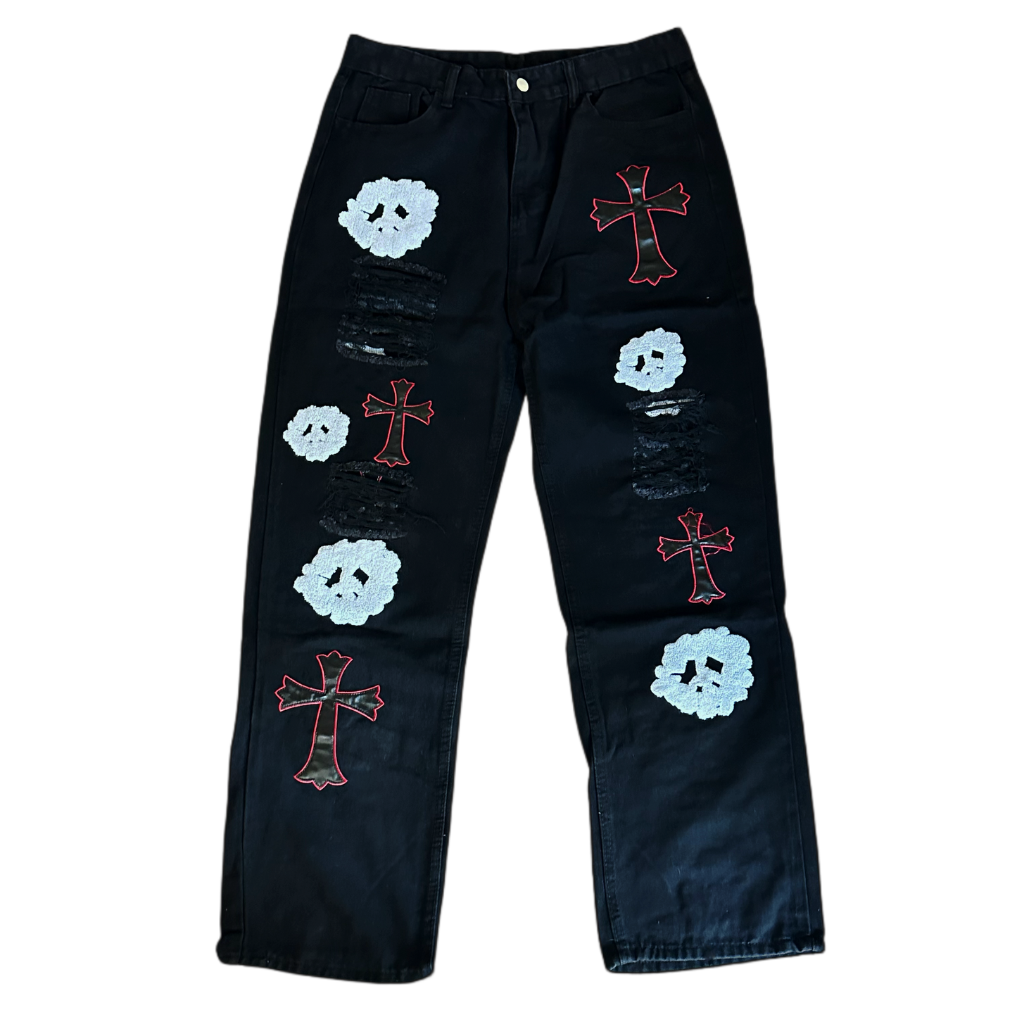 Crosses & Peace Black Jeans