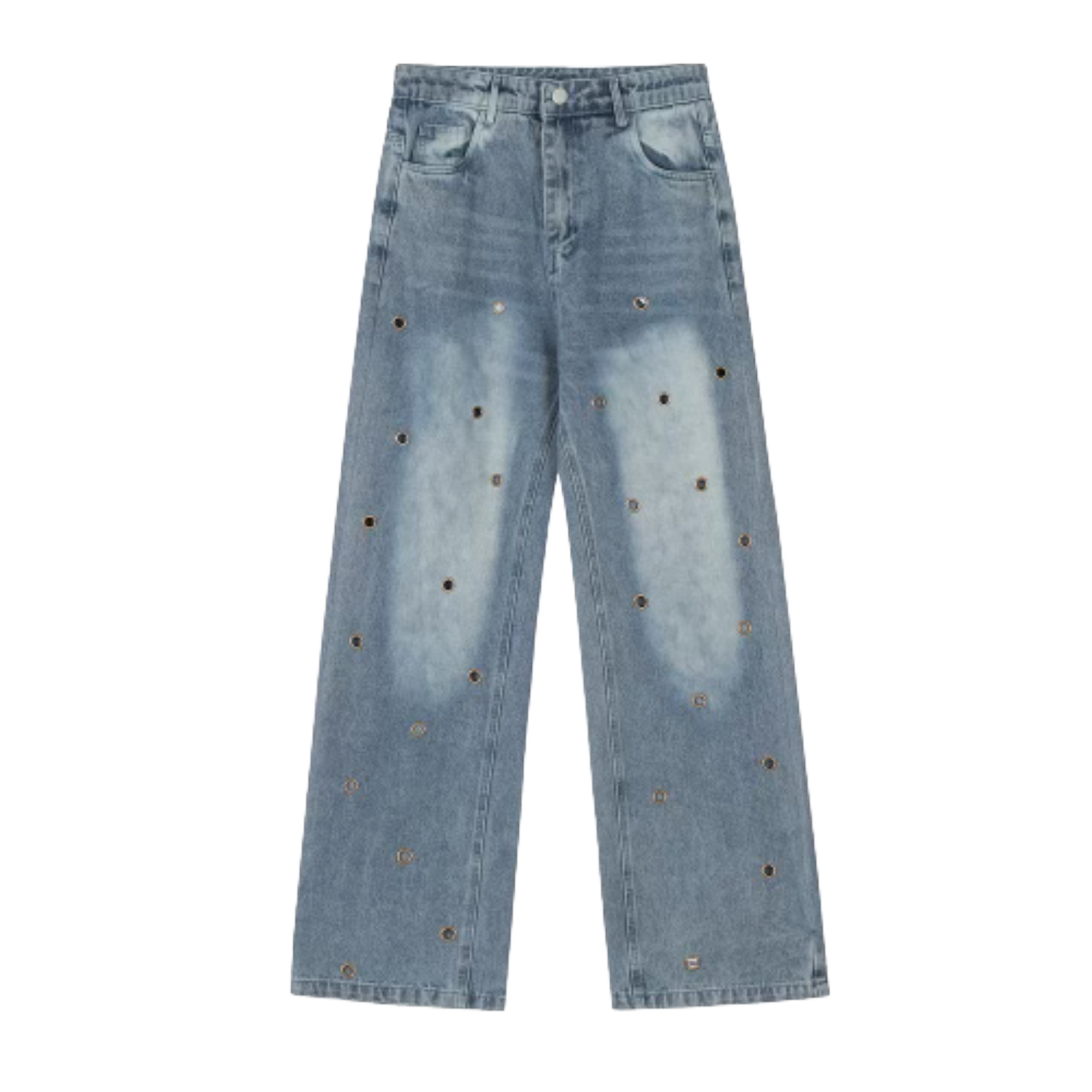 Blue Washed Denim Holes