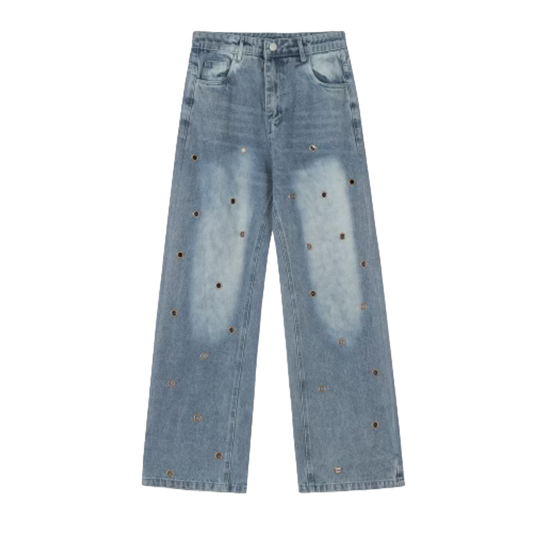 Blue Washed Denim Holes