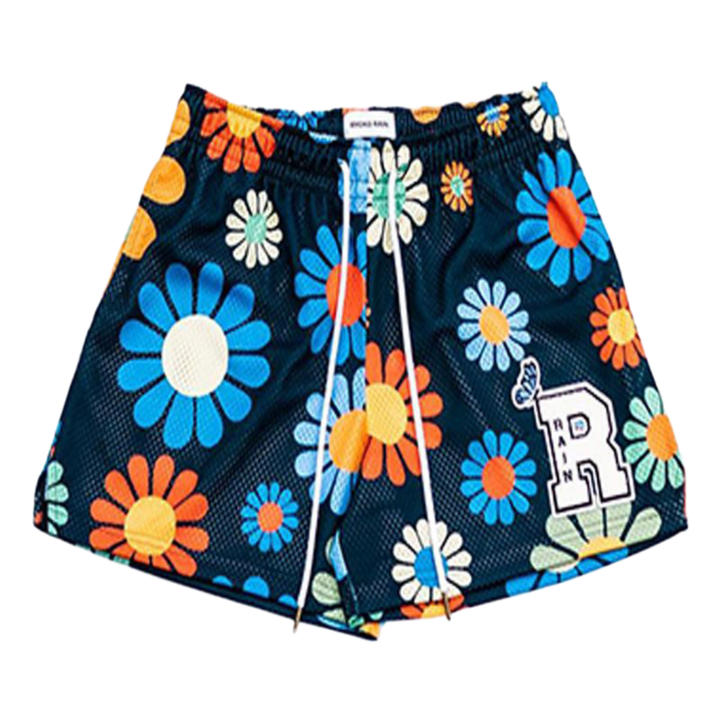 Floral Navy Mesh Short