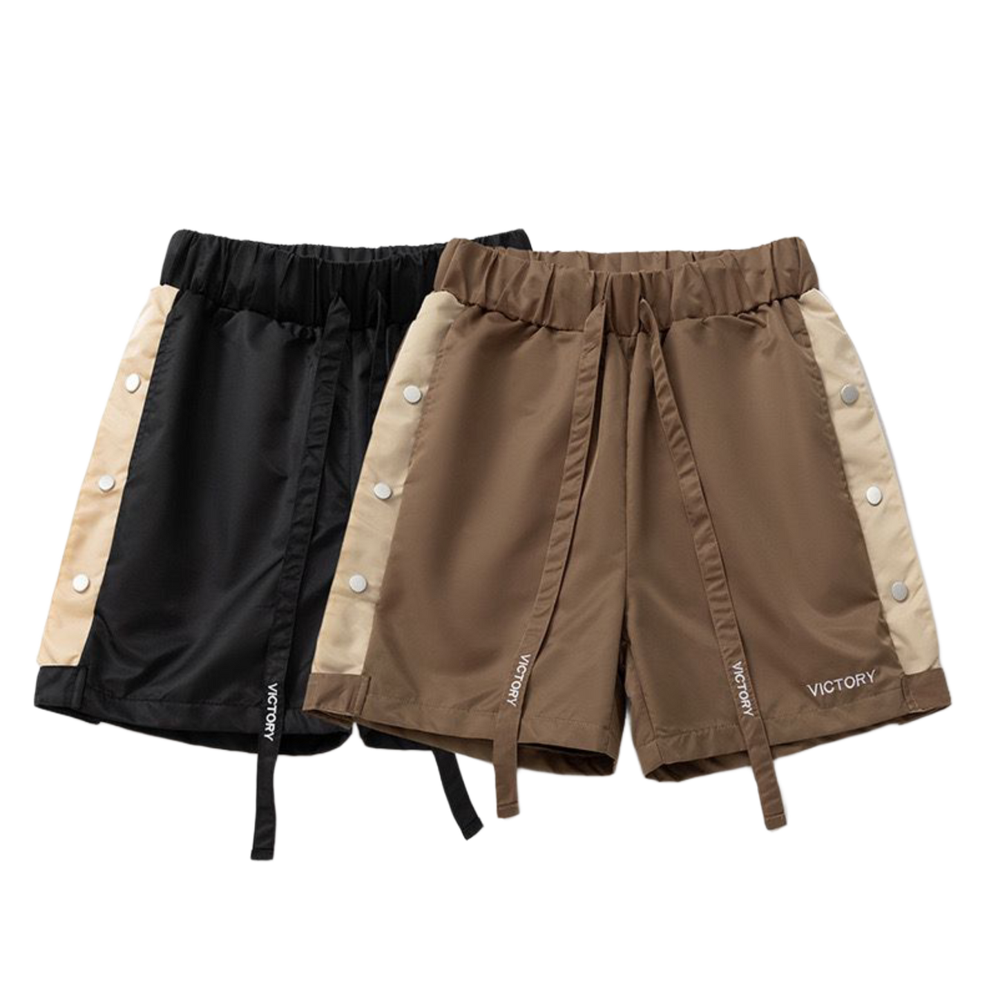 Button Nylon Shorts