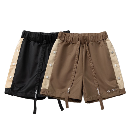 Button Nylon Shorts