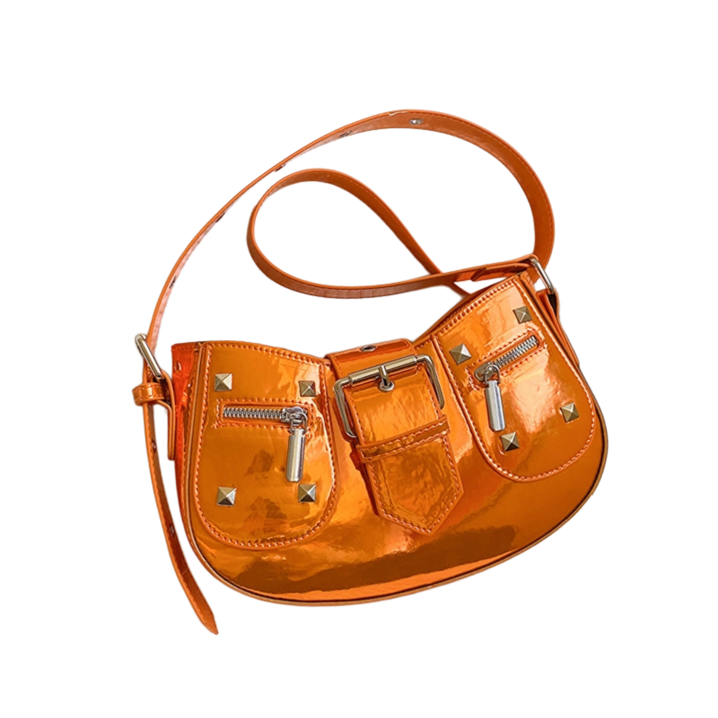 Basic Orange Metalic Shoulder Bag