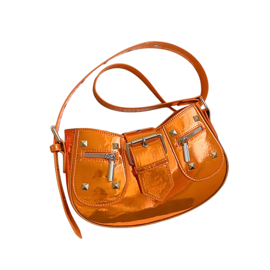 Basic Orange Metalic Shoulder Bag