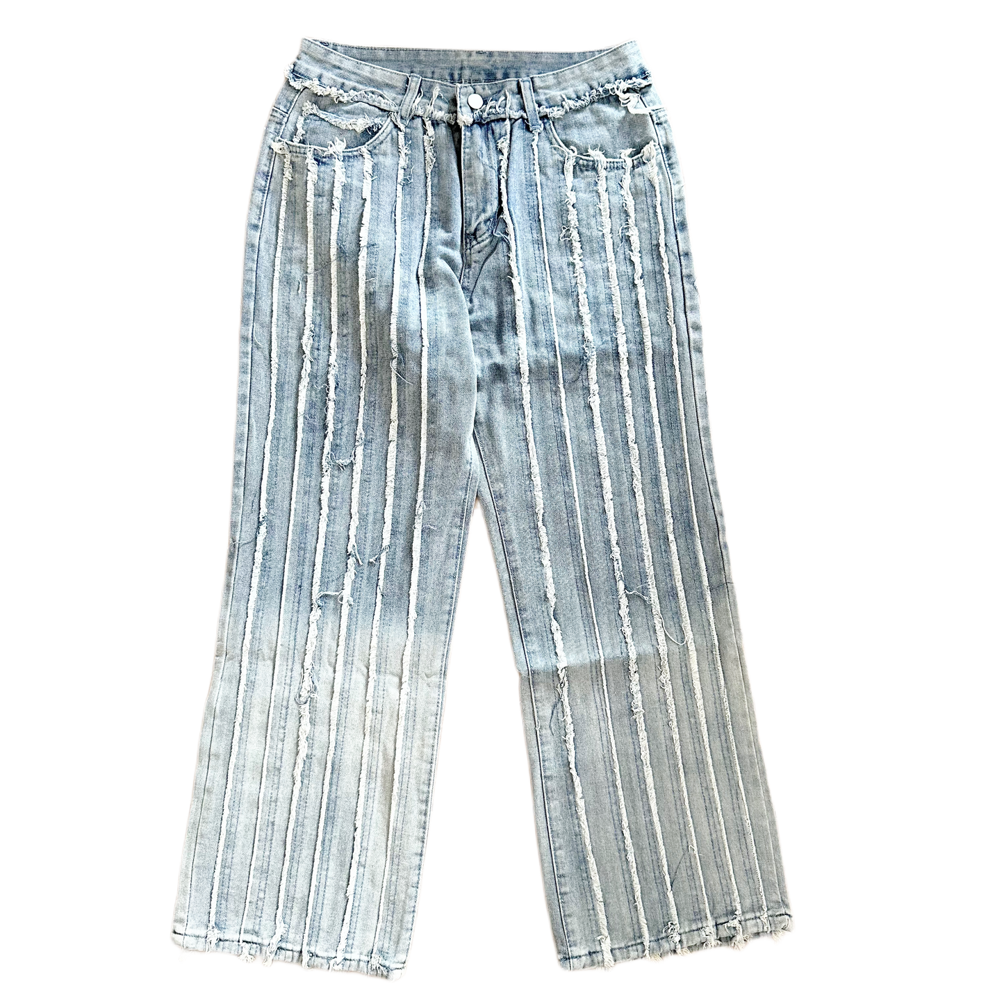 Distressed Stripes Denim