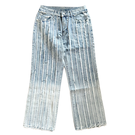 Distressed Stripes Denim