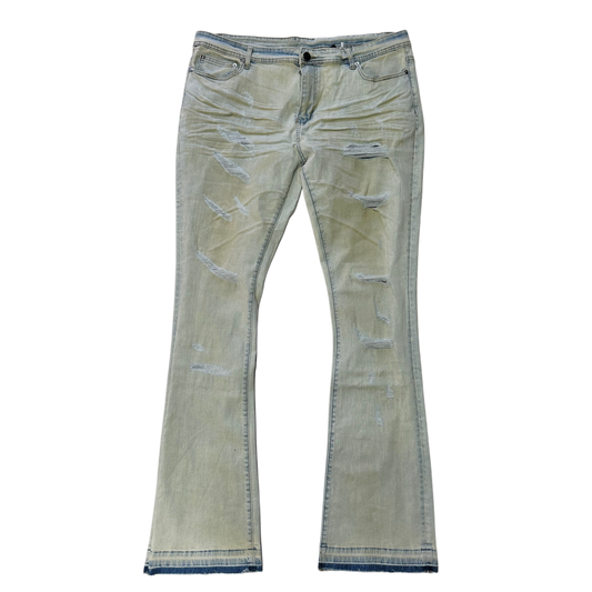 Denim Washed Distressed Over