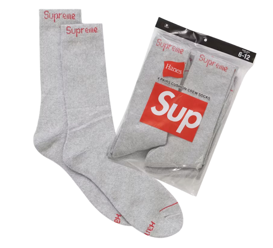 Supreme Gray Hanes (4 pack)