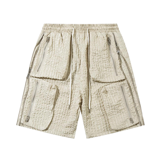 Nylon Cream Cargo Short