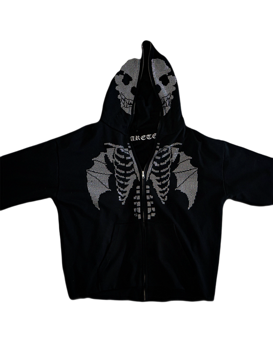 Areté Kludde Rhinestone Zip Up Hoddie