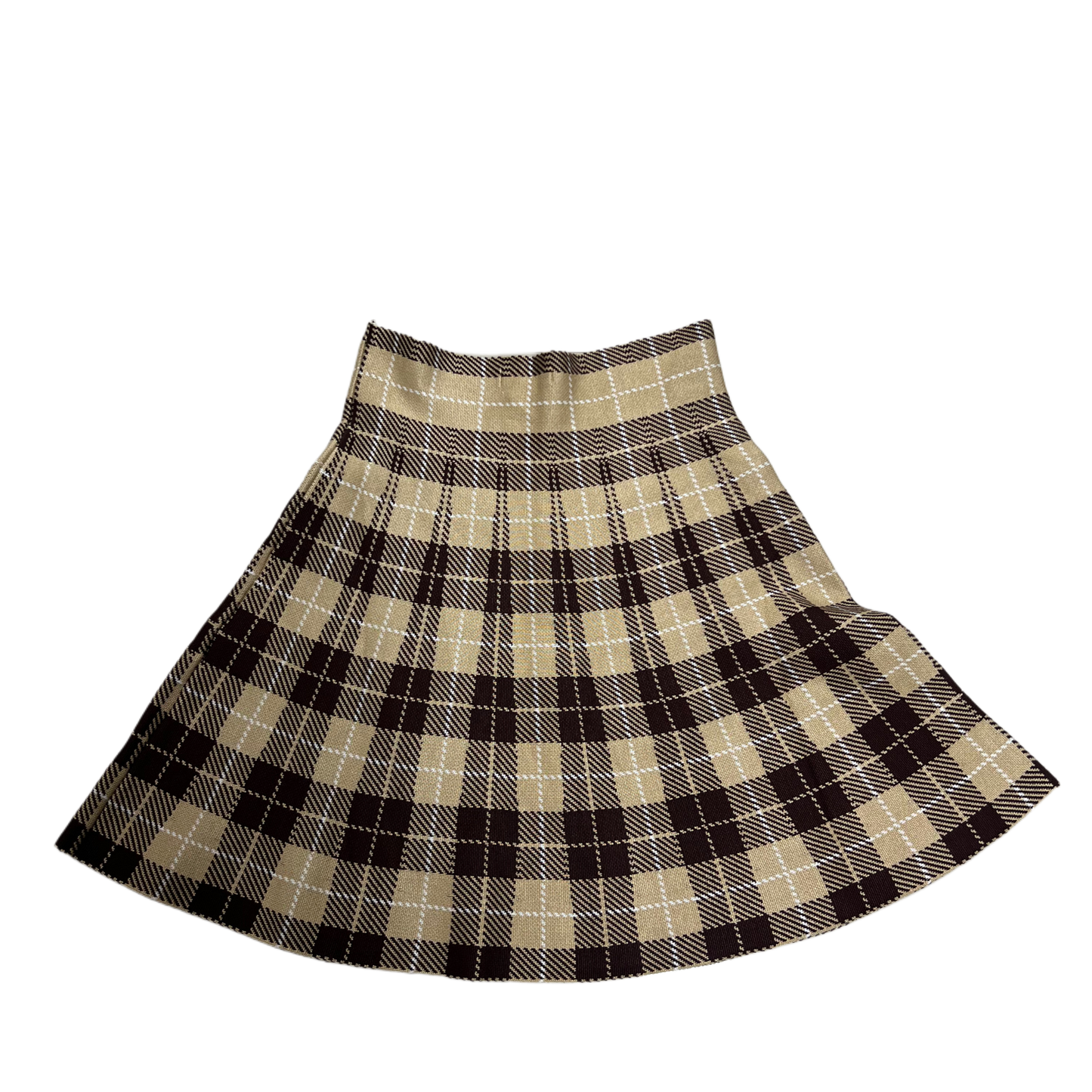 Platted Knit Brown Skirt