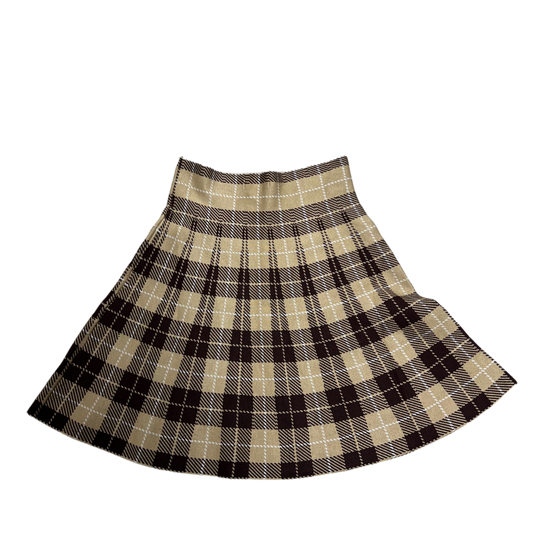 Platted Knit Brown Skirt