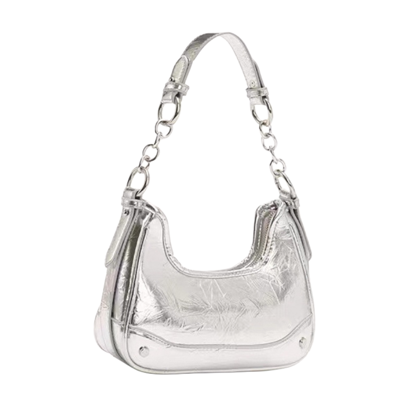 Basic Silver Chain Shoulder Bag