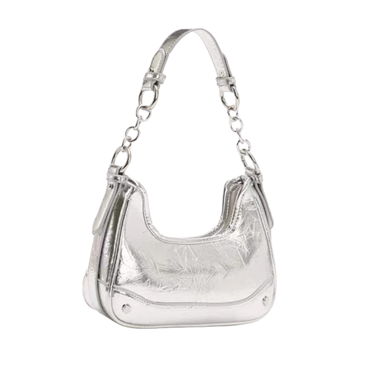 Basic Silver Chain Shoulder Bag