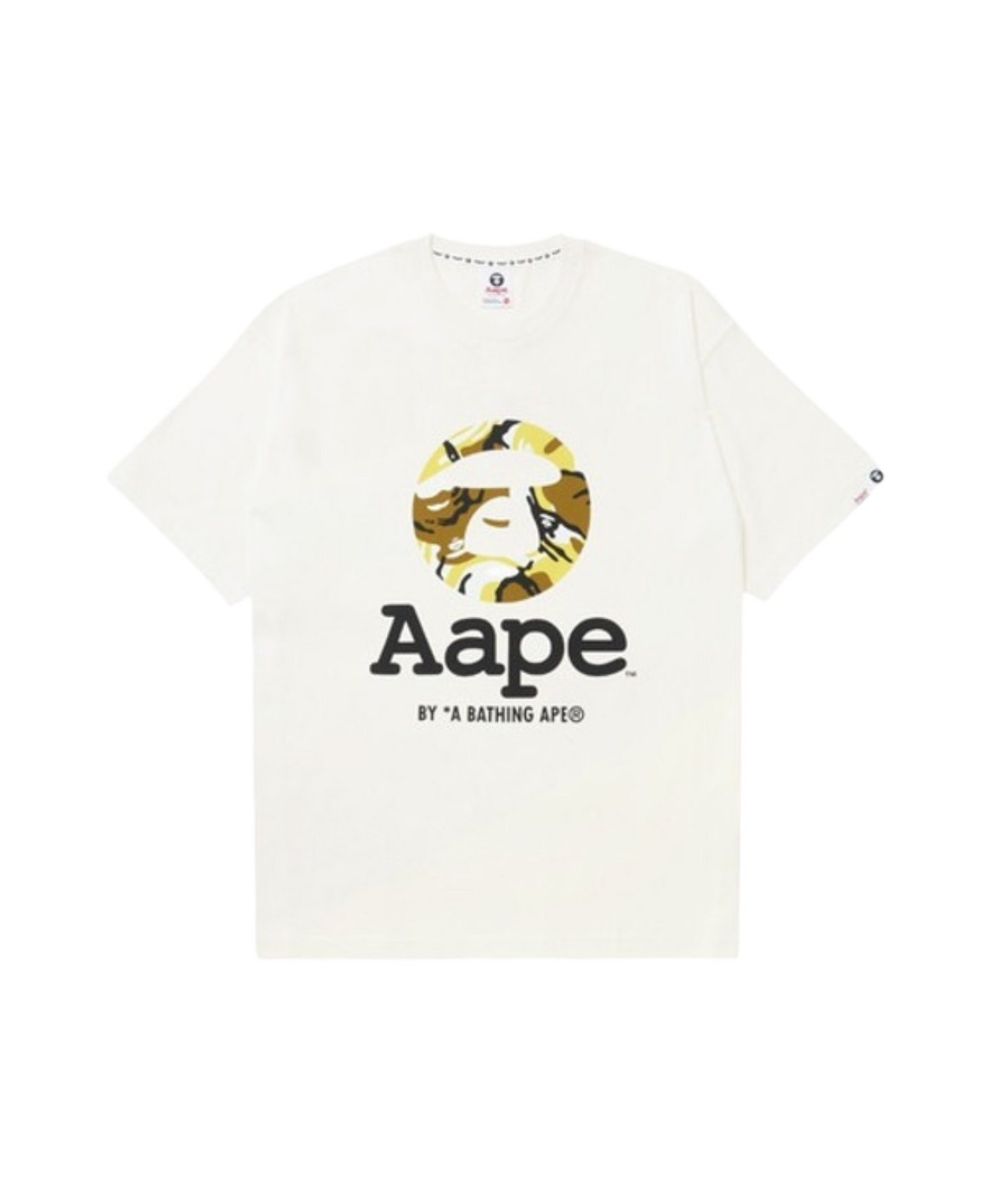 AAPE Yellow & Cream Camo White Tee