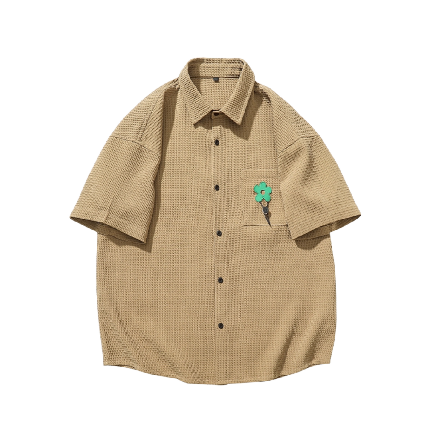 Botton Green Flower Shirt