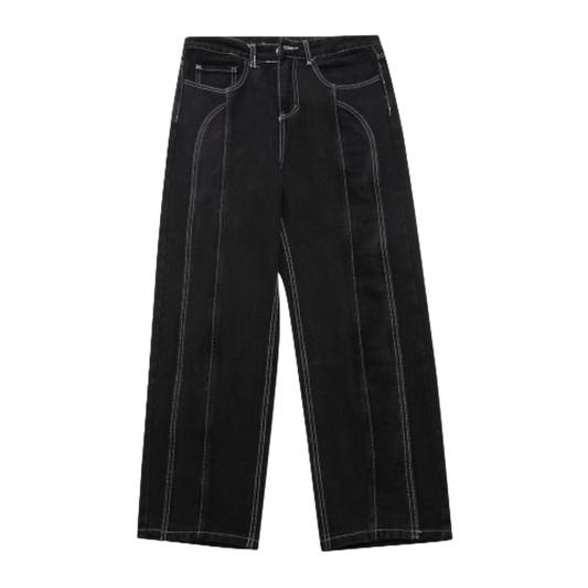 Black With White Stiching Pants